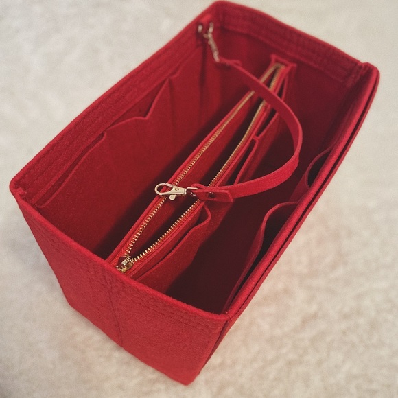 SUPER insert bag organizer red felt for Neverfull MM GM SPEEDY TOTE bag purse - Picture 2 of 5